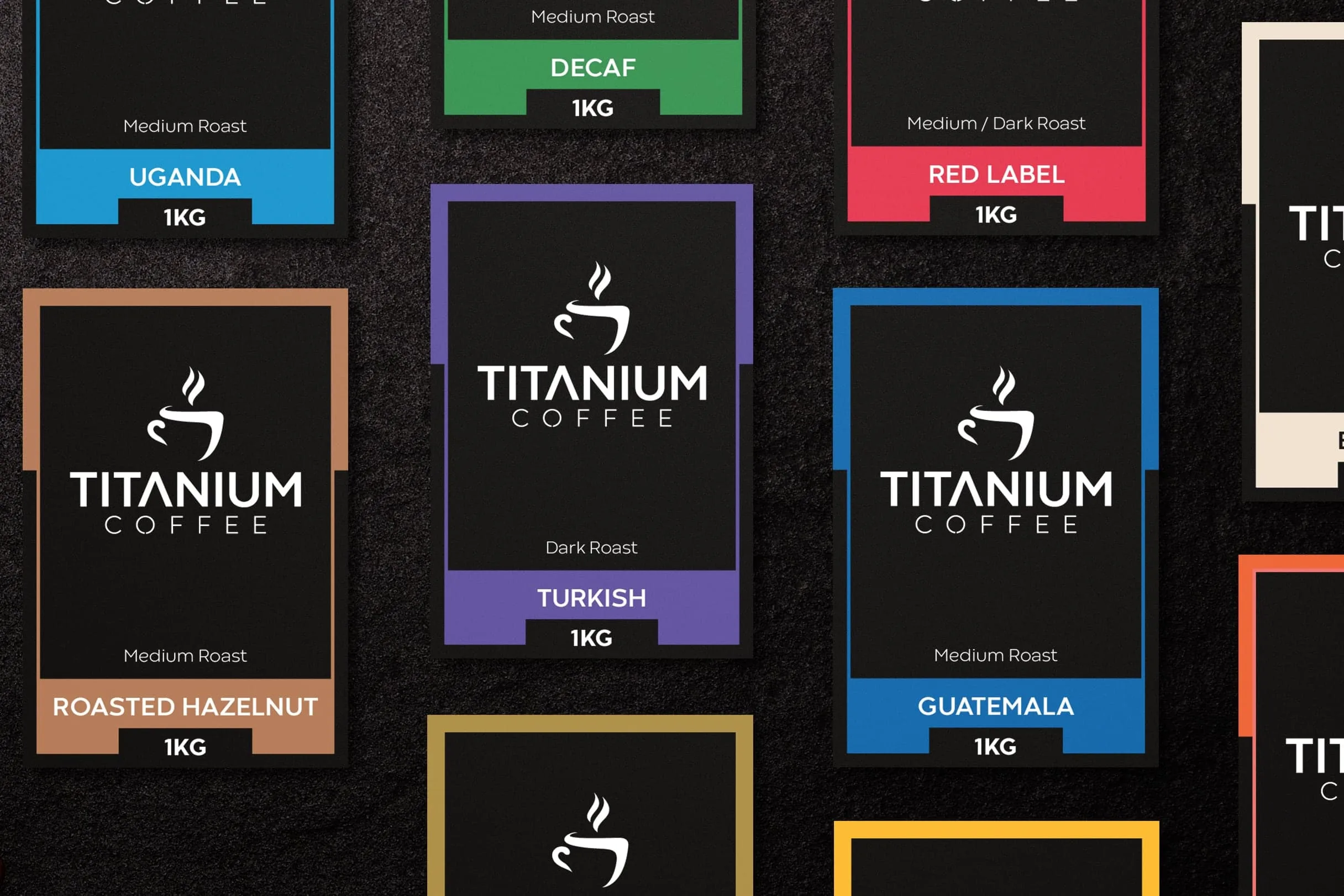 Titanium Coffee · Packaging Labels
