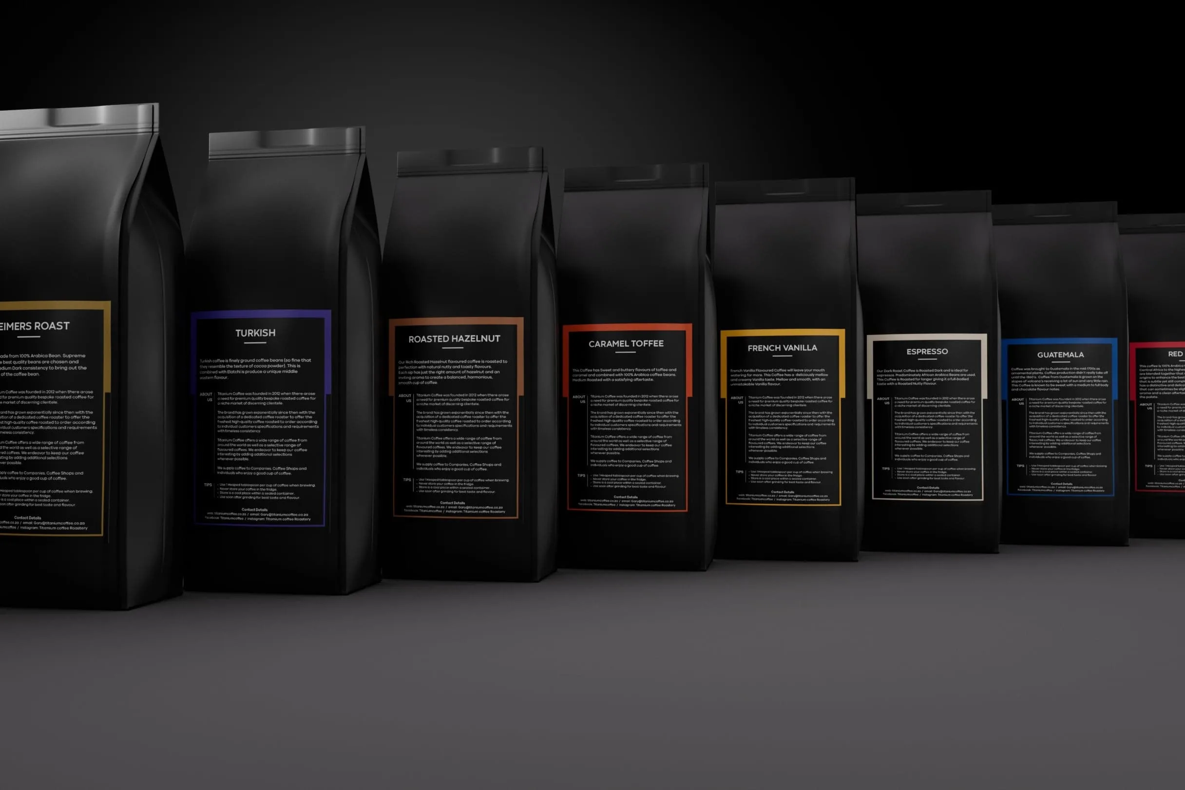 Titanium Coffee · Packaging Range 02