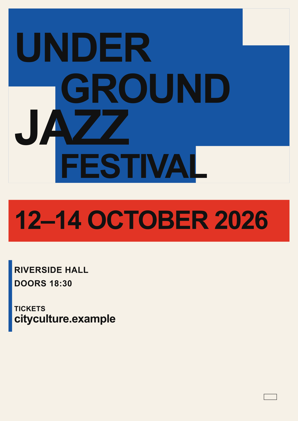 Underground Jazz Festival poster sample stored in the Swiss poster design source vault