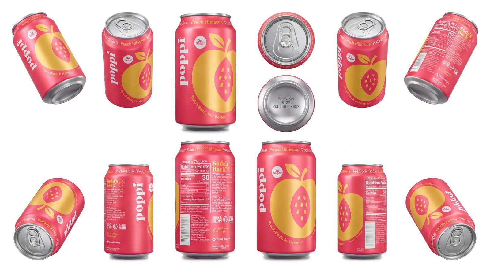 Multiple fictional Peach Hibiscus can views used to keep the product foundation consistent