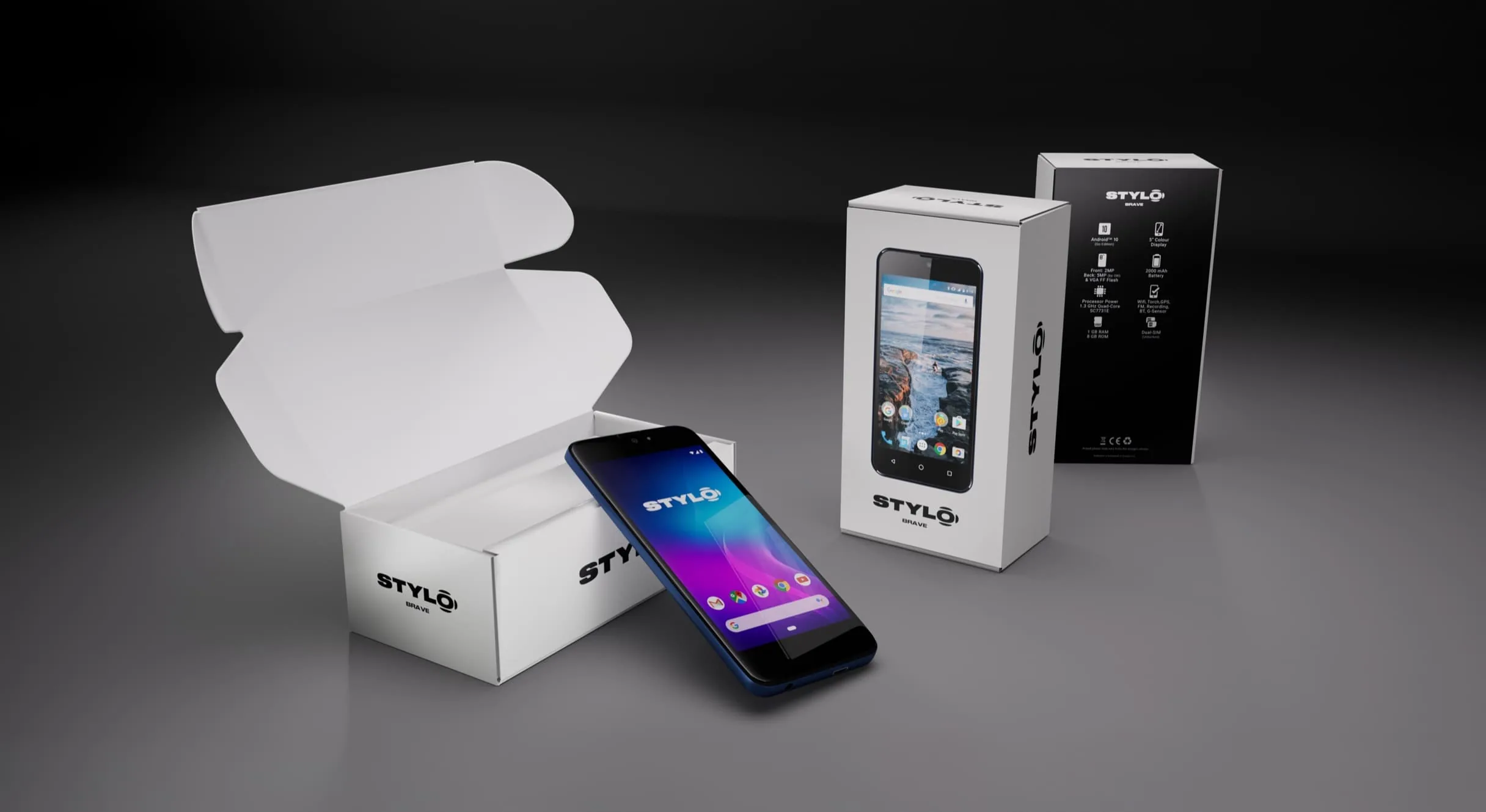 Stylo Mobile: Packaging architecture, information and icon systems, by Skilld Design