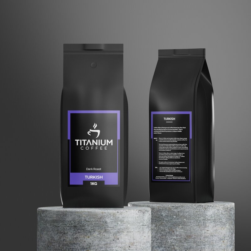 Titanium Coffee Packaging 3D Render
