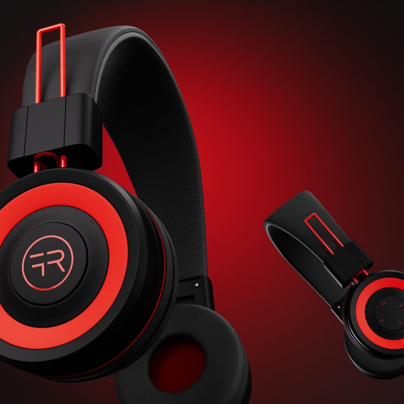 Famous Red Wired Headset 3D Model
