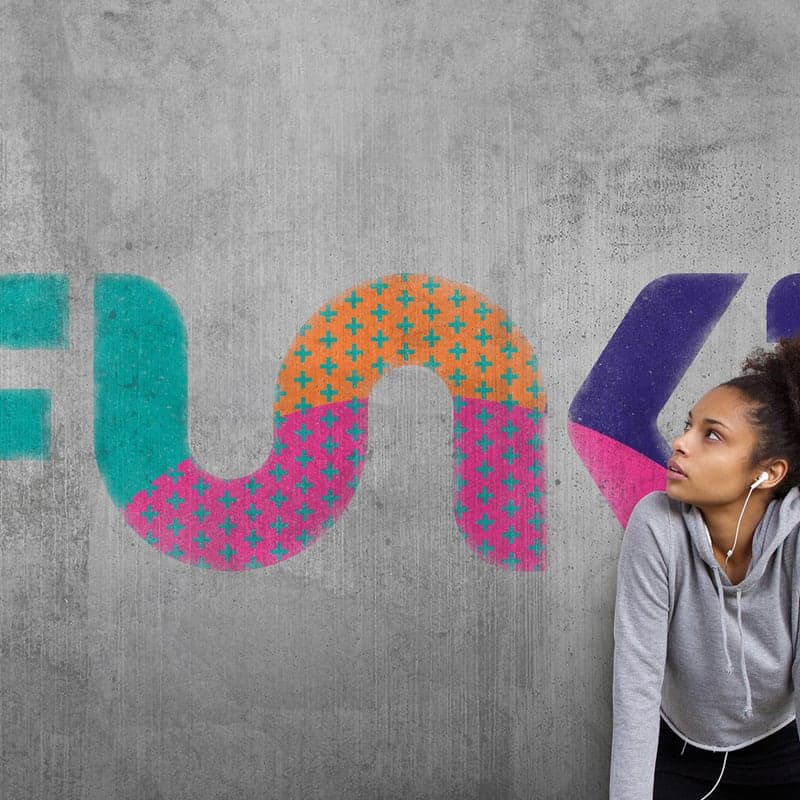 Funki logo on white background – full colour version