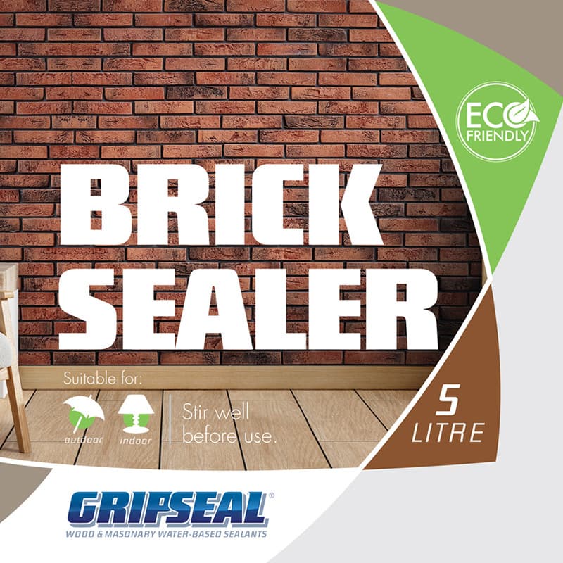 GripSeal Brick Sealer 5L print-ready flat label artwork showing the full label design