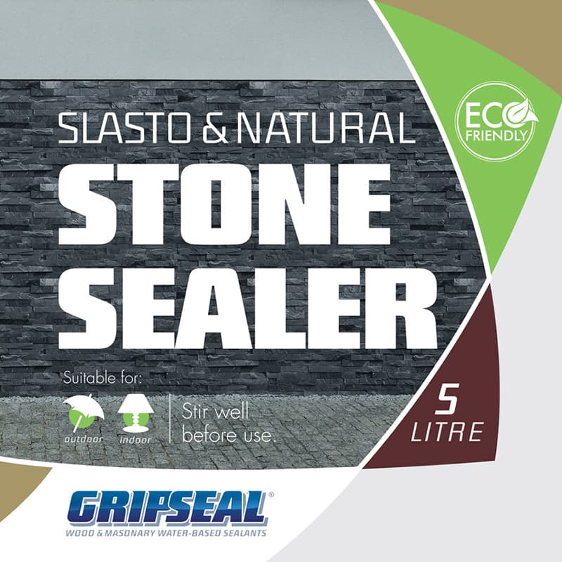 GripSeal Slasto Natural Stone Sealer 5L print-ready flat label artwork