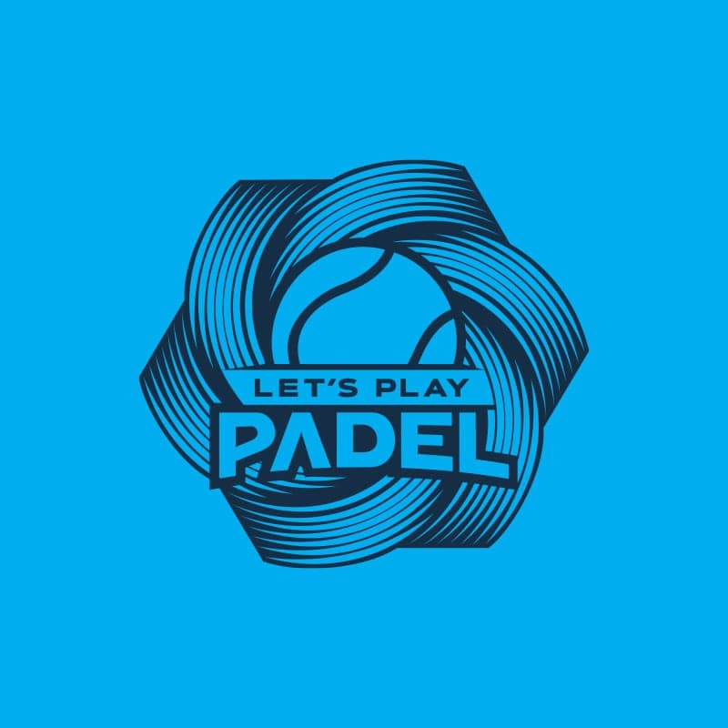 One-colour negative version of Let's Play Padel logo