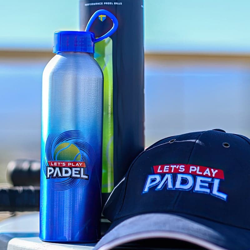 Club merchandise – branded water bottle and embroidered cap design
