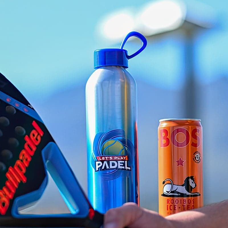 Branded Let's Play Padel water bottle – product render