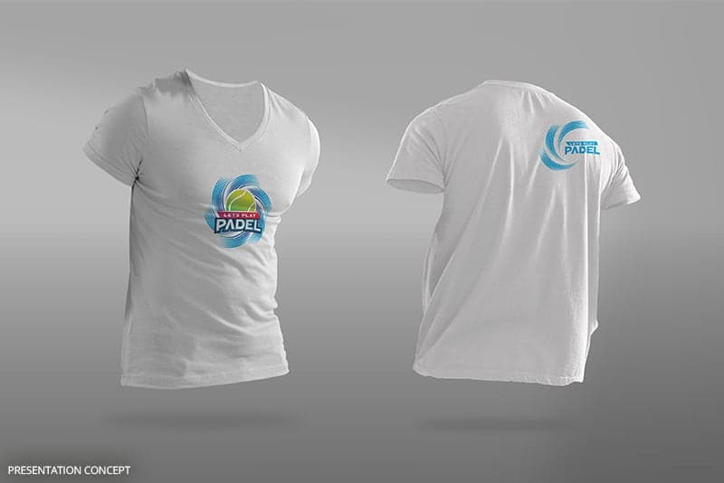 Let's Play Padel t-shirt design – white variant with minimal branding