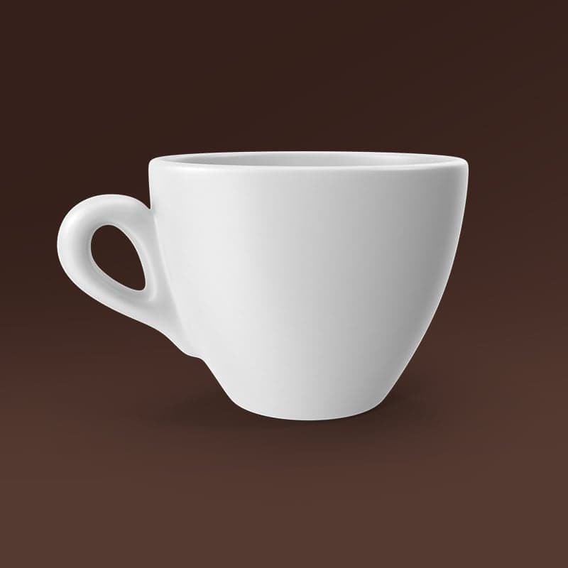 Titanium Coffee branded takeaway cup with stamp-style logo application